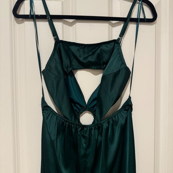 12th Tribe Audrey Emerald Satin Jumpsuit - medium - Picture 11 of 12